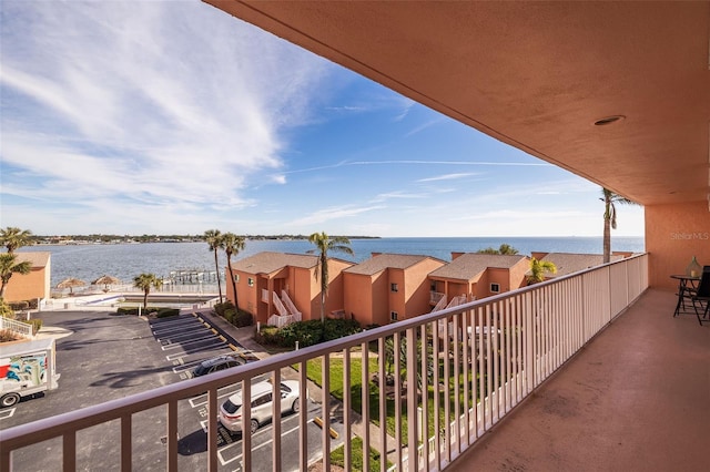 balcony with a water view