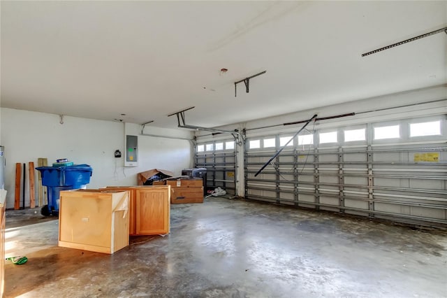 garage with electric panel