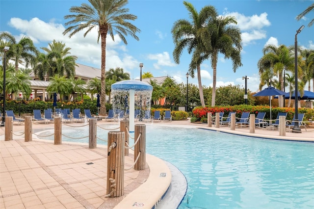 view of pool with a patio