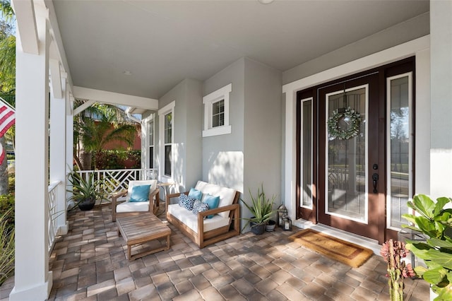 view of patio / terrace featuring an outdoor living space