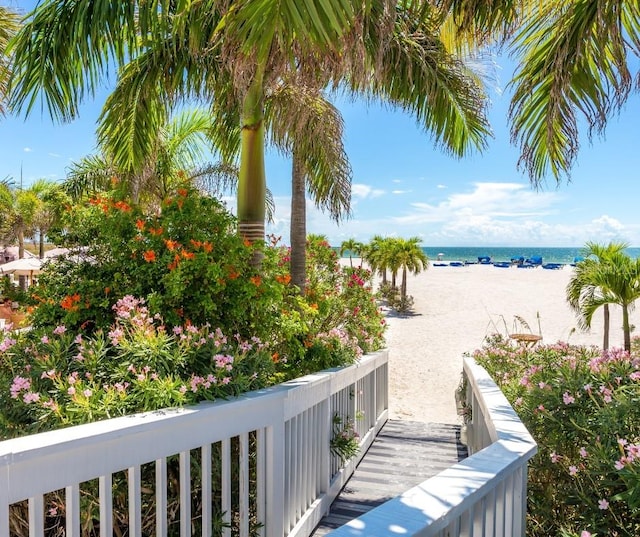 property view of water with a view of the beach