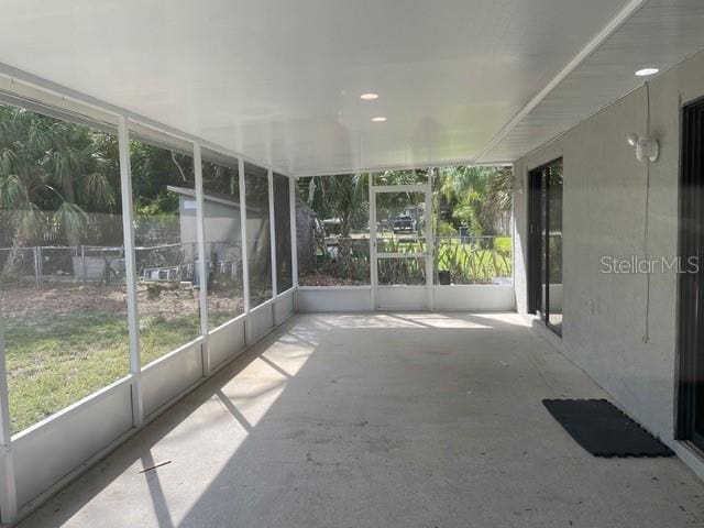 view of unfurnished sunroom