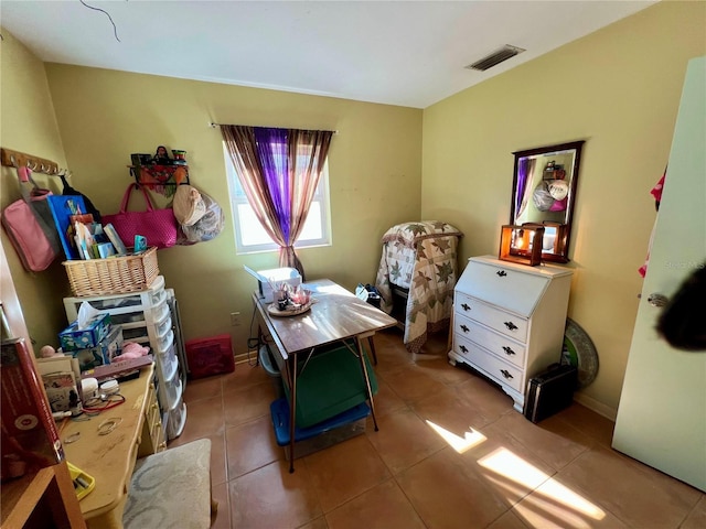 interior space featuring light tile patterned floors