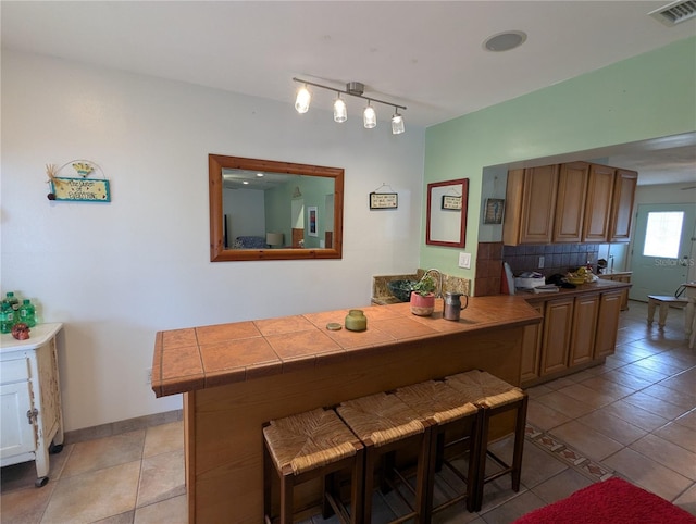 view of tiled dining space