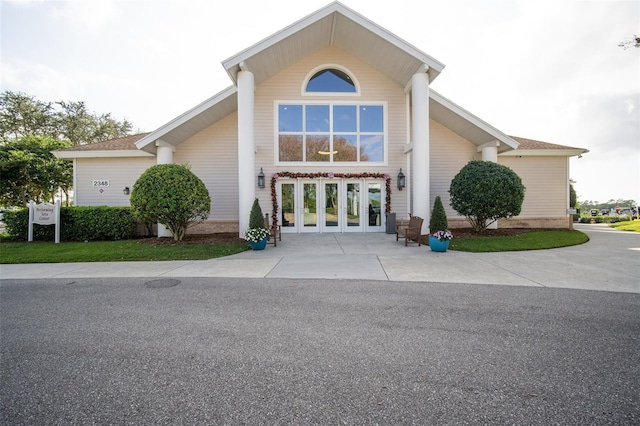 view of front of property featuring french doors