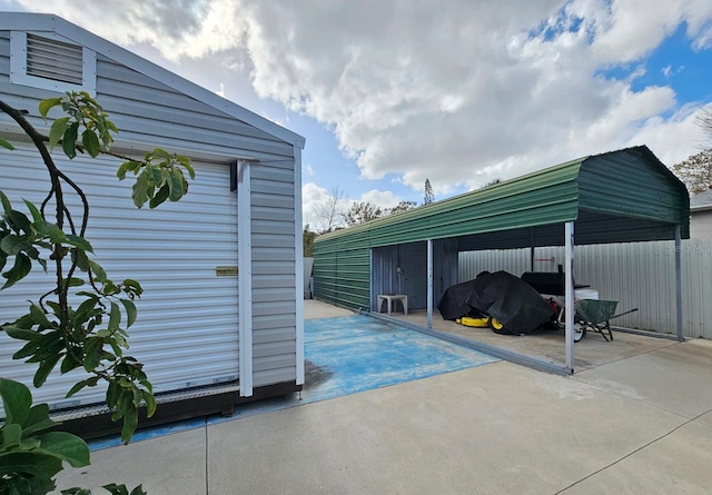 exterior space with a carport