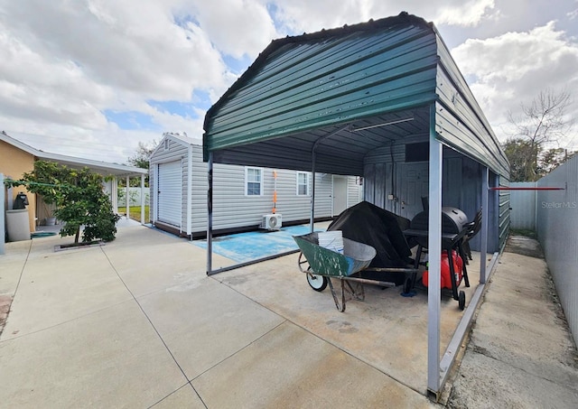 view of vehicle parking with a carport