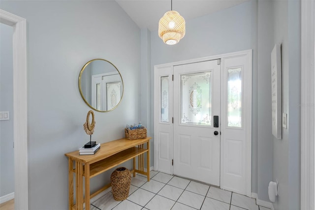 entrance foyer featuring light tile patterned flooring