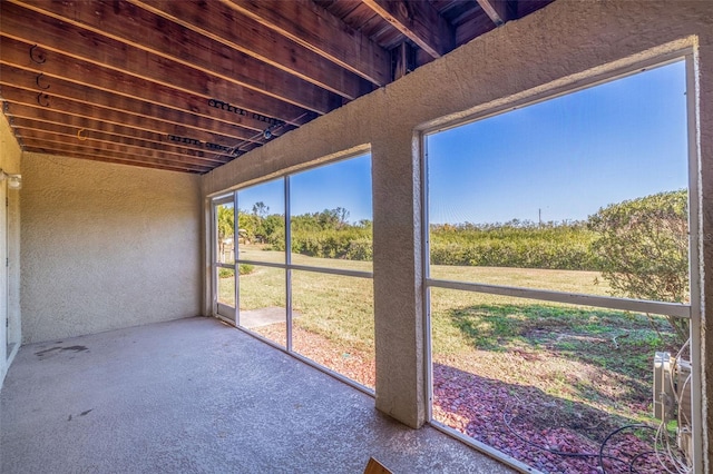 view of unfurnished sunroom