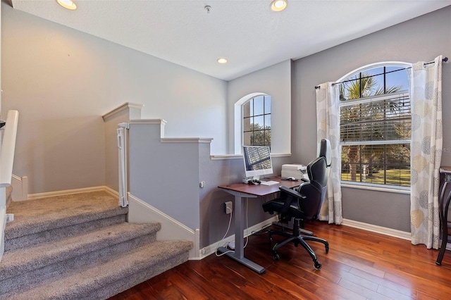 office featuring wood-type flooring