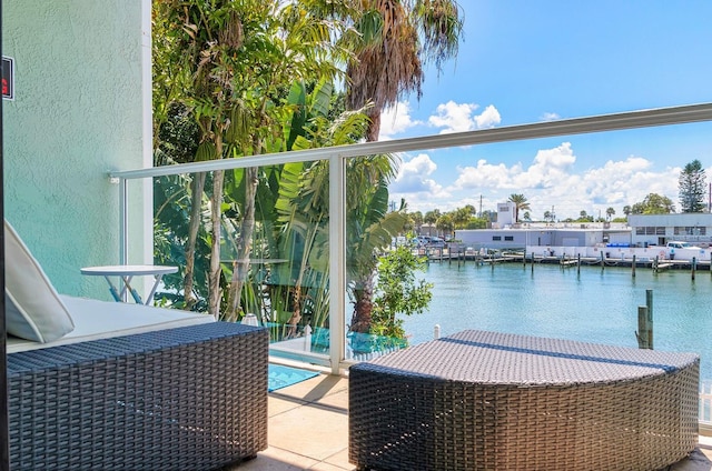 balcony with a water view