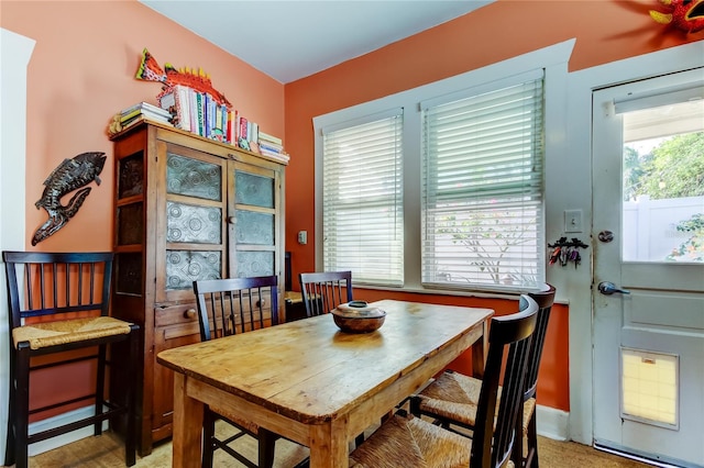 view of dining area