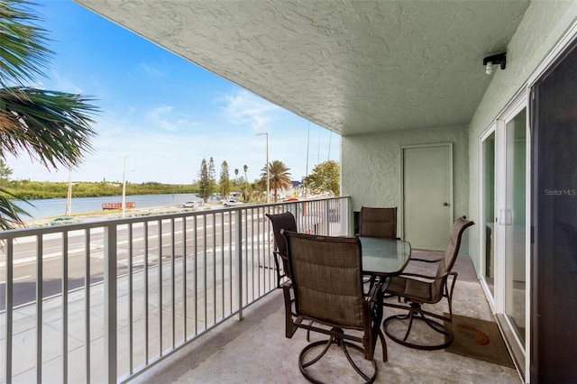 balcony with a water view