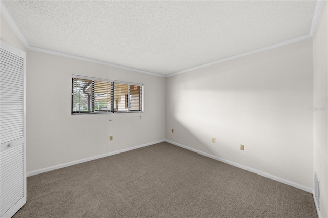 2679 Sabal Springs Cir Unit 203, Clearwater, FL 33761 - unfurnished bedroom with ornamental molding, carpet flooring, and a textured ceiling