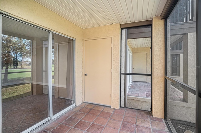 view of unfurnished sunroom