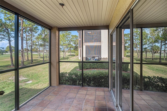 view of unfurnished sunroom