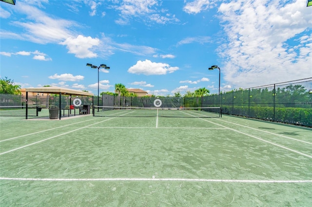 view of sport court with a gazebo