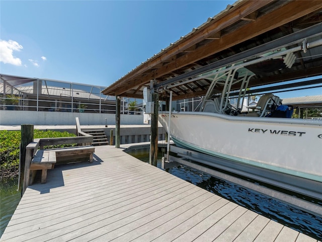 view of dock area