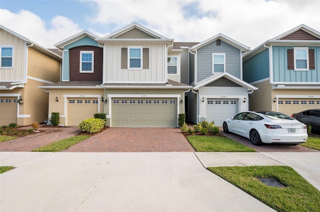 view of property featuring a garage