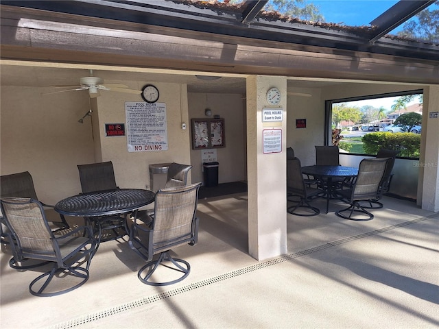 view of patio with ceiling fan