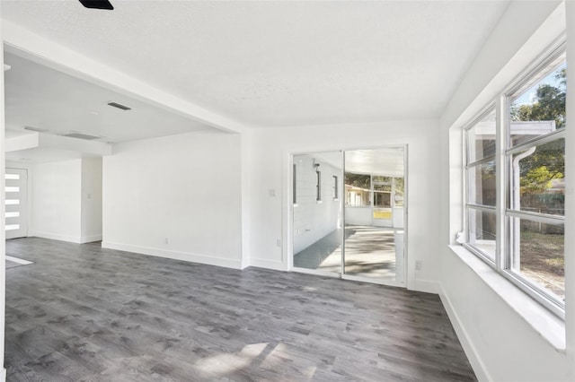 empty room featuring wood-type flooring and plenty of natural light