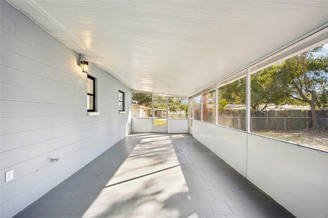 view of unfurnished sunroom