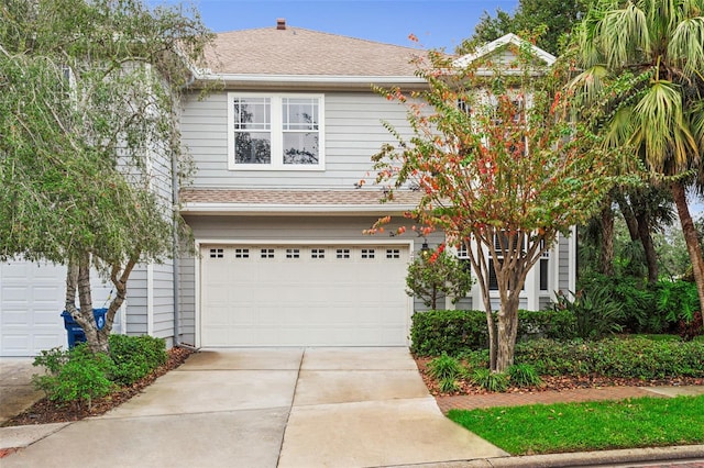 view of front facade with a garage