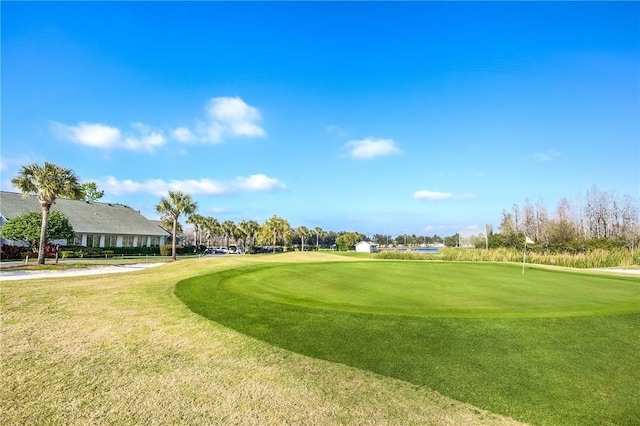 view of community featuring a lawn