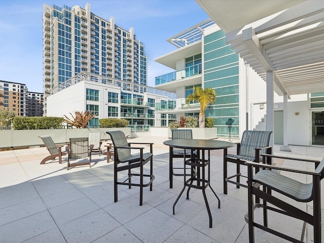 view of patio / terrace featuring a pergola