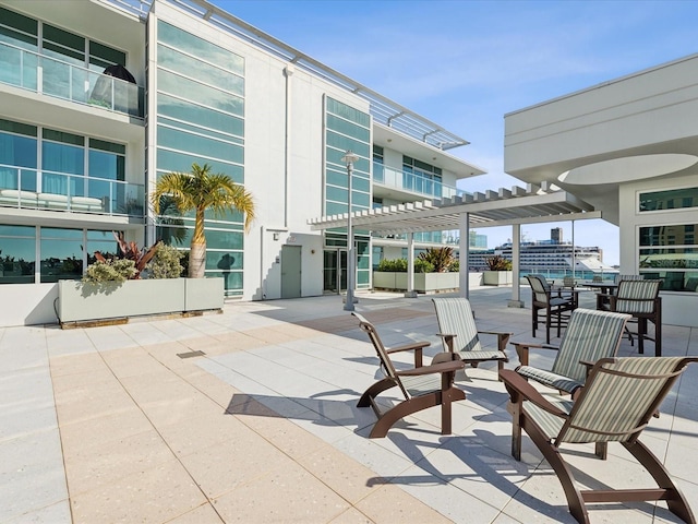 view of patio with a pergola