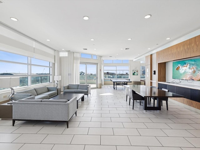 view of tiled living room