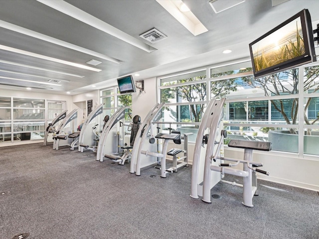 workout area with plenty of natural light