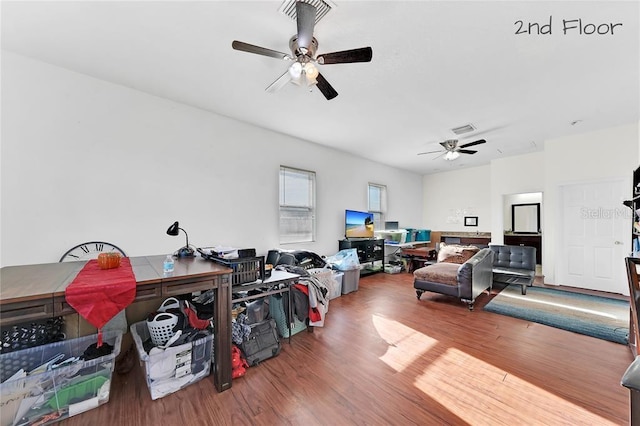 interior space with hardwood / wood-style floors