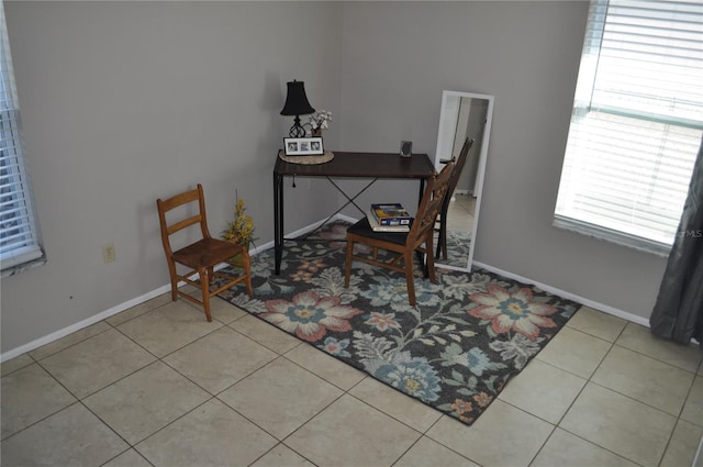 view of tiled office