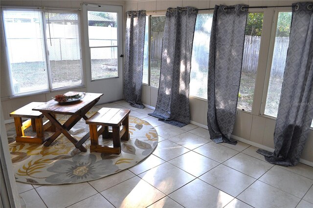 view of tiled dining area