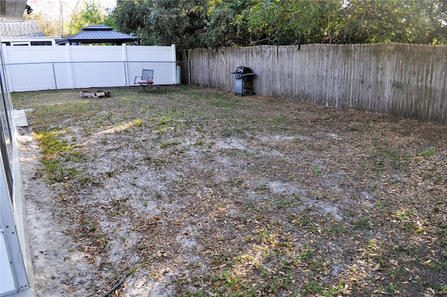 view of yard with a gazebo