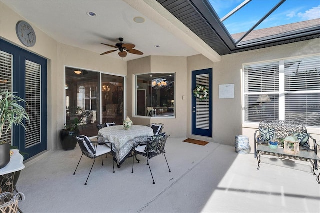 view of patio / terrace featuring ceiling fan