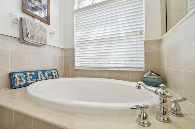 bathroom with a washtub