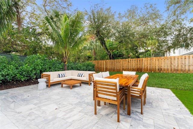 view of patio / terrace with an outdoor hangout area