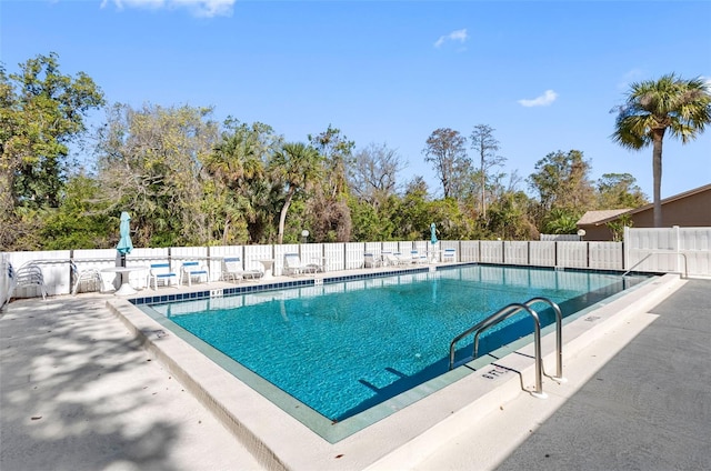 view of pool featuring a patio