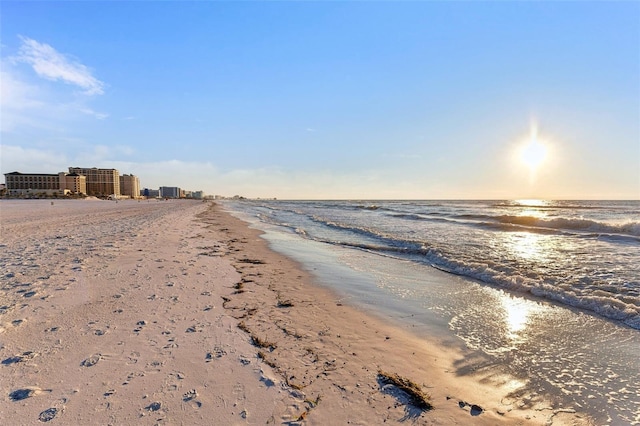 water view featuring a beach view