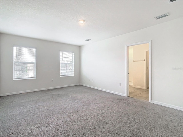 spare room with light carpet