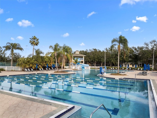 view of pool with a patio area