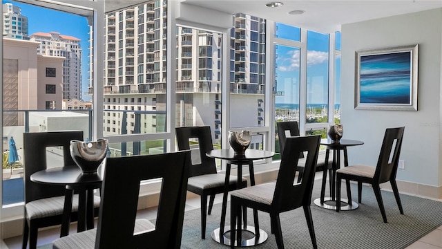 dining room featuring tile patterned flooring