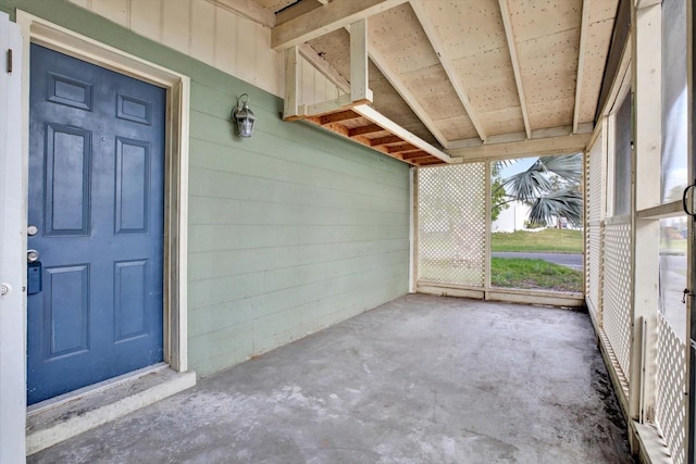 view of unfurnished sunroom