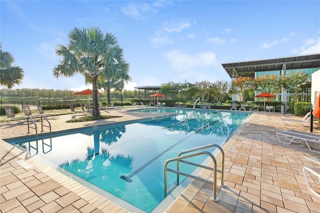 view of pool with a patio area