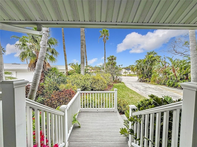 wooden deck with a porch