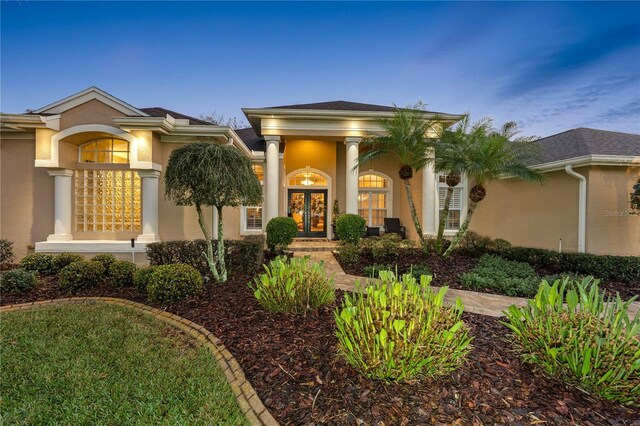 view of front of home featuring french doors