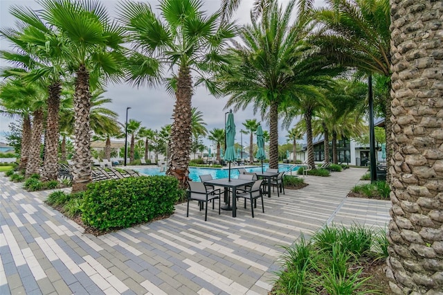 view of property's community featuring a pool