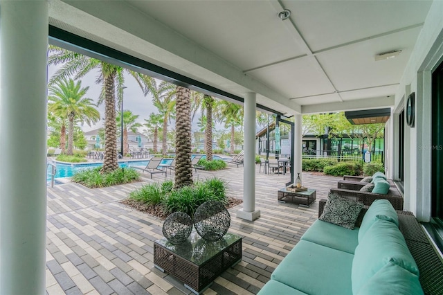 view of patio with an outdoor hangout area